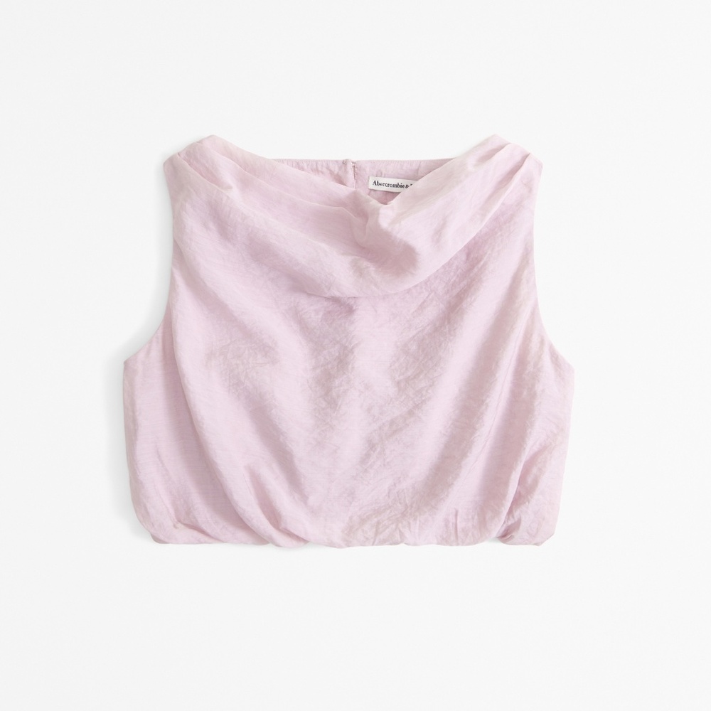 Abercrombie & Fitch Crinkle Textured Cowl Neck Top